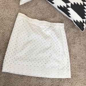JCrew White Eyelet Mini Skirt